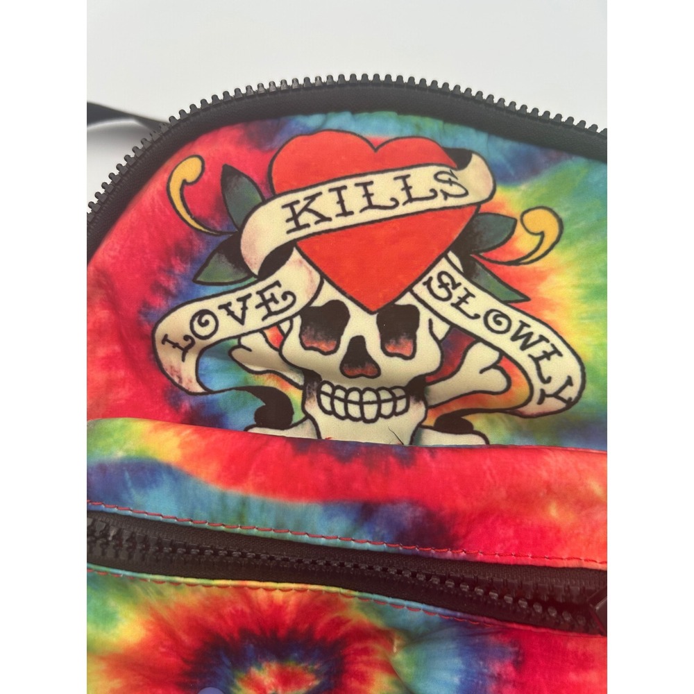Ed Hardy Mini Backpack Love Kills Slowly Skull Tie Dye Rainbow Y2K Tattoo Art - Picture 6 of 6
